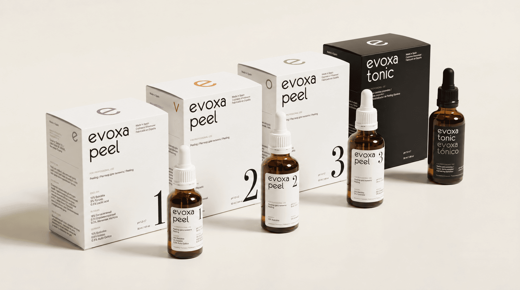 Профессиональная система EVOXA PEEL 1, 2, 3 и EVOXA TONIC