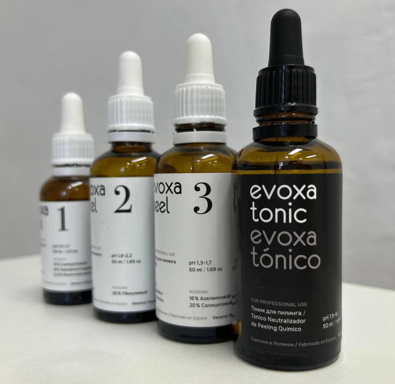 EVOXA PEEL 1, 2 и 3 вместе с EVOXA TONIC